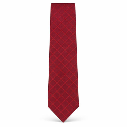 Front view of Next men’s red plaids & checks silk pointed tie one size