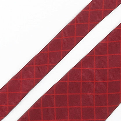 NEXT Mens Red Plaids & Checks Silk Pointed Tie One Size