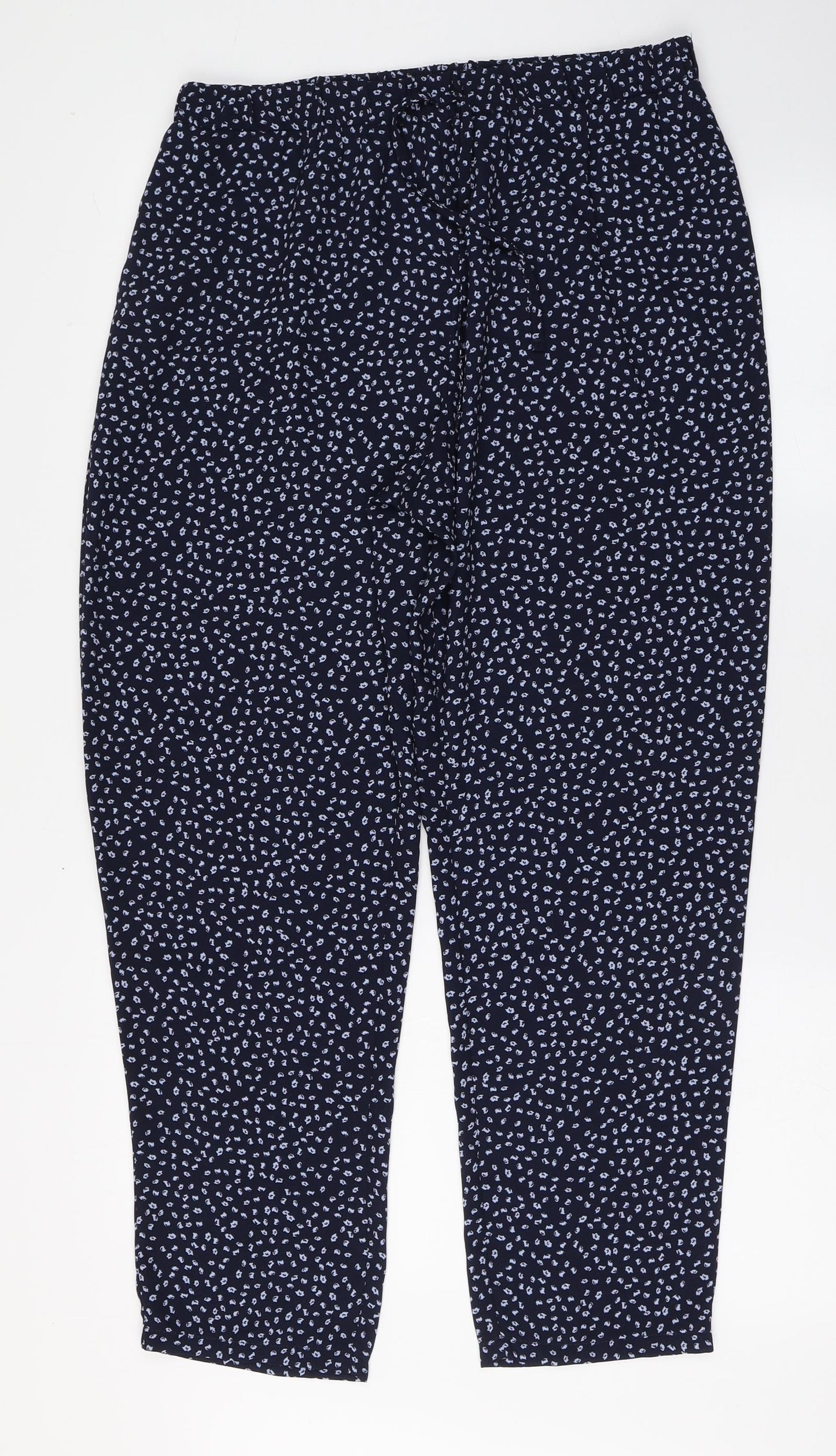 George Womens Blue Polka Dot Polyester Trousers  Size 14 L27 in Regular