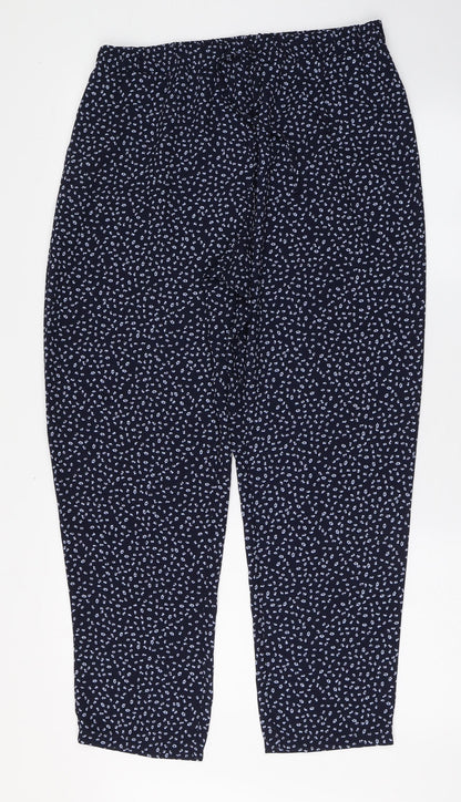 George Womens Blue Polka Dot Polyester Trousers  Size 14 L27 in Regular