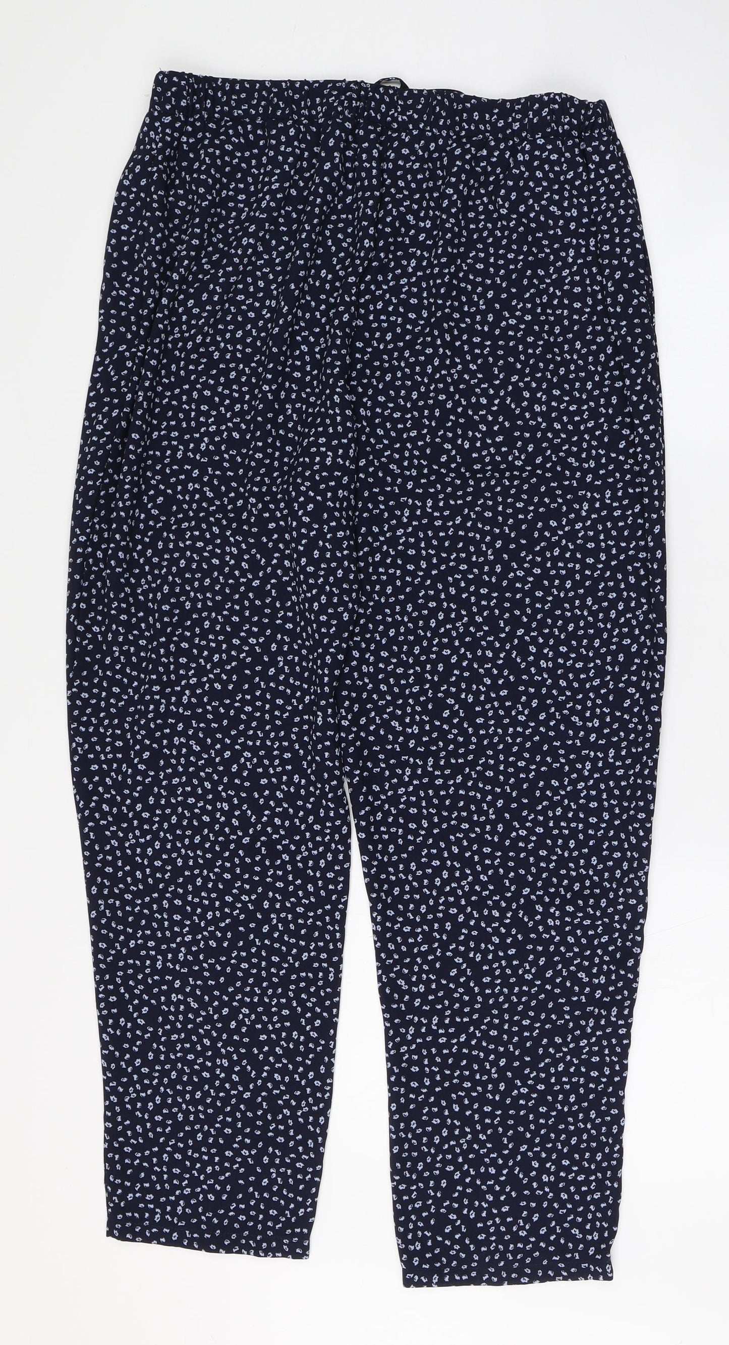 George Womens Blue Polka Dot Polyester Trousers  Size 14 L27 in Regular