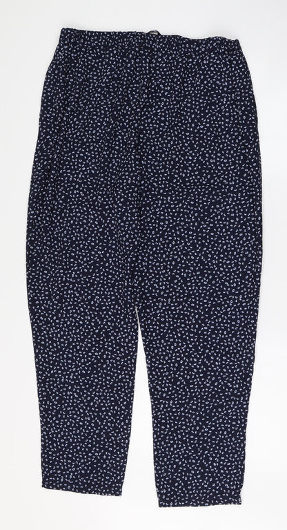 George Womens Blue Polka Dot Polyester Trousers  Size 14 L27 in Regular