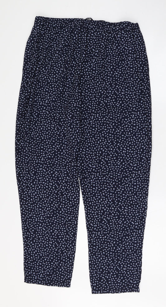 George Womens Blue Polka Dot Polyester Trousers  Size 14 L27 in Regular