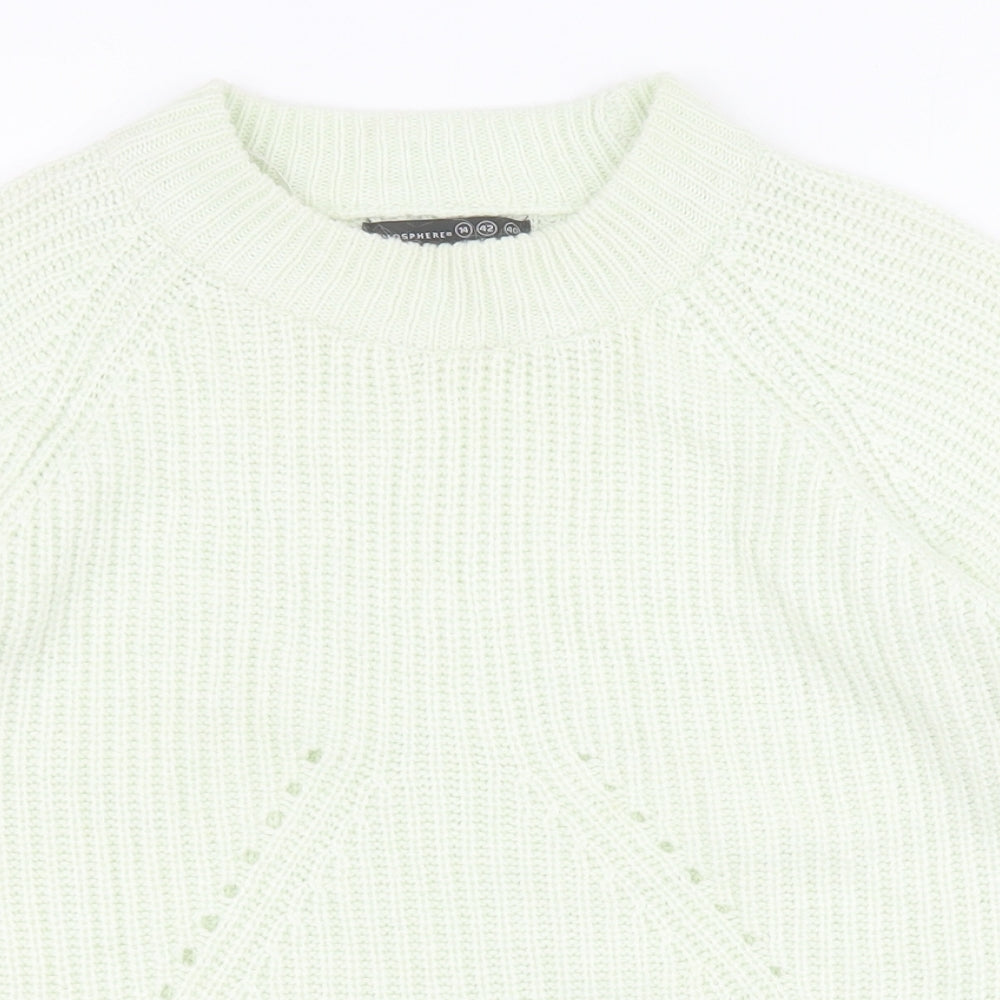 Primark Womens Green Round Neck  Viscose Pullover Jumper Size 14