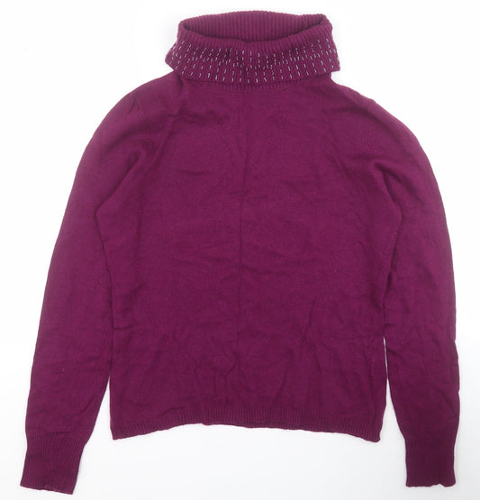 Gerry Weber Womens Purple Roll Neck  Viscose Pullover Jumper Size 8