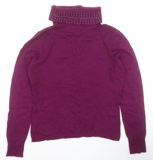 Gerry Weber Womens Purple Roll Neck  Viscose Pullover Jumper Size 8