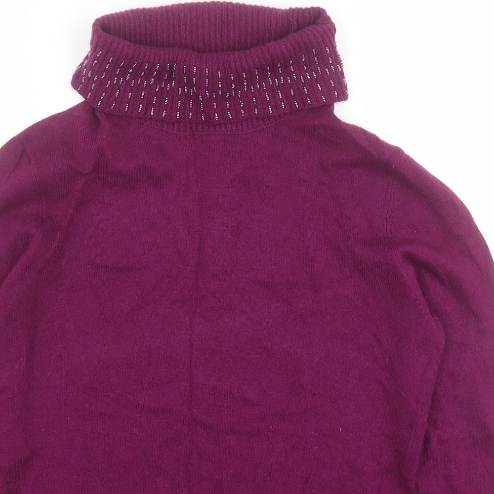 Gerry Weber Womens Purple Roll Neck  Viscose Pullover Jumper Size 8