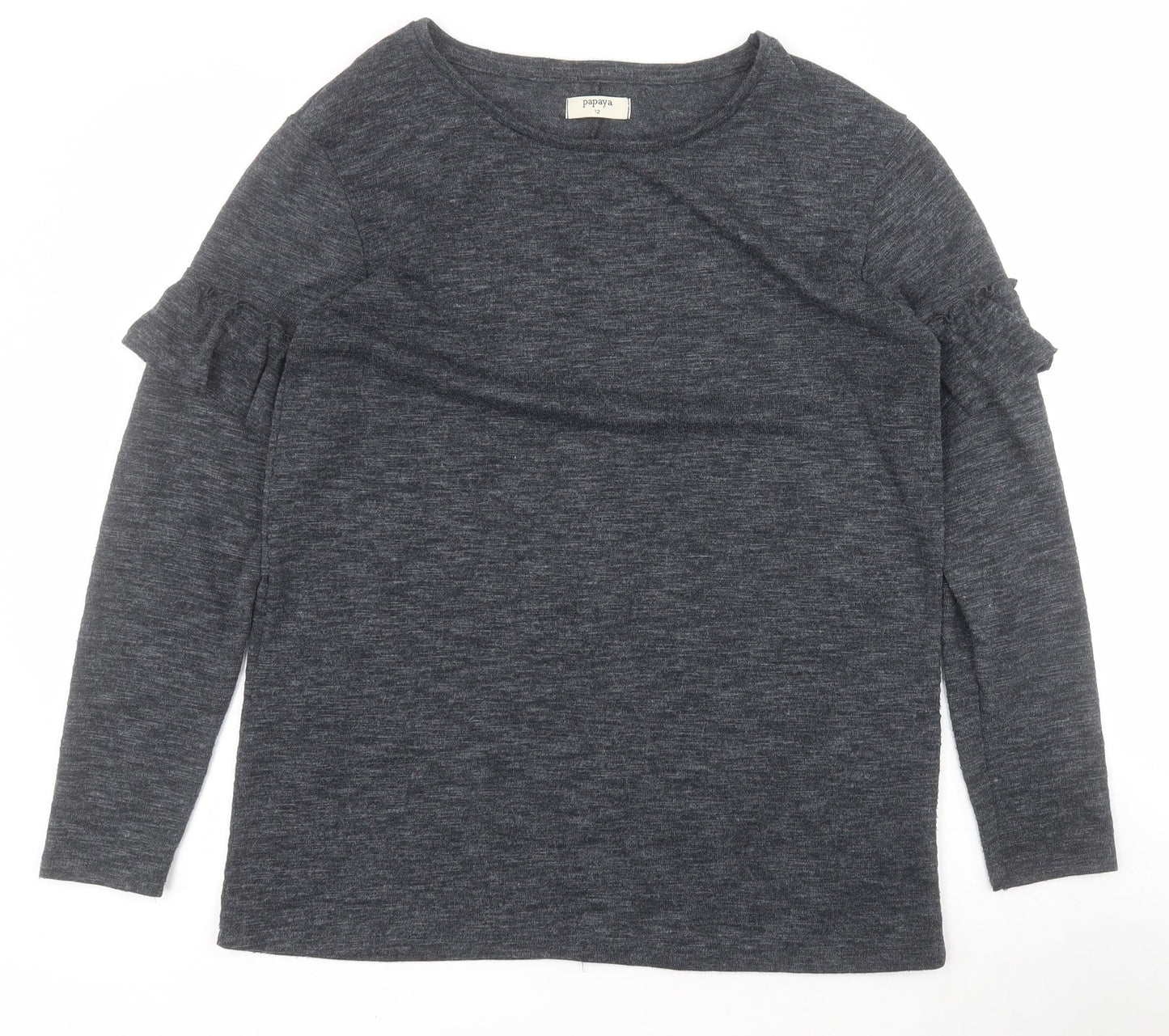 Womens UK Size 12 Papaya Grey Pullover Jumper