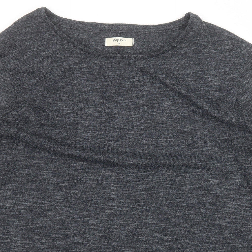 Womens UK Size 12 Papaya Grey Pullover Jumper