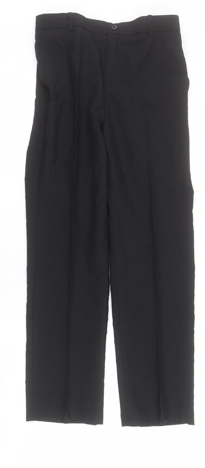 Shiny Penny Womens Black  Polyester Dress Pants Trousers Size 14 L26 in Regular Zip