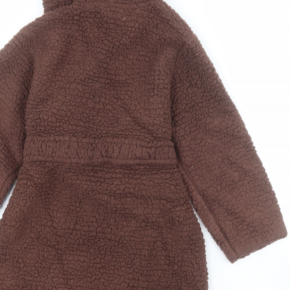 Bluezoo Boys Brown  Polyester  Robe Size 3-4 Years  Tie - Ears on hood