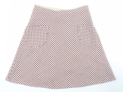 Additional front view of Emanuela women’s red geometric wool a-line set, size UK 12, zip