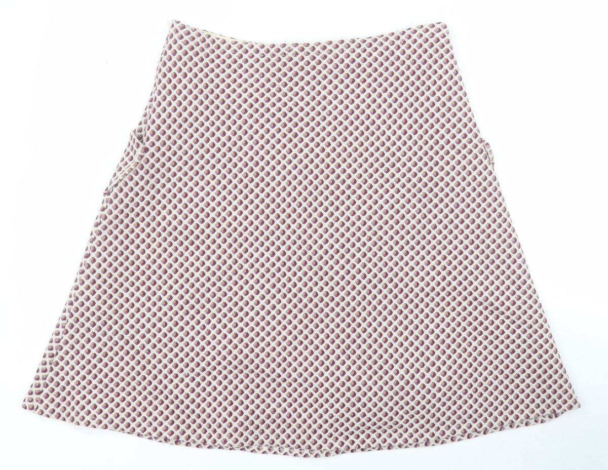 Back view of Emanuela women’s red geometric wool a-line set, size UK 12, zip