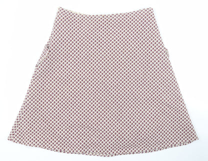 Back view of Emanuela women’s red geometric wool a-line set, size UK 12, zip