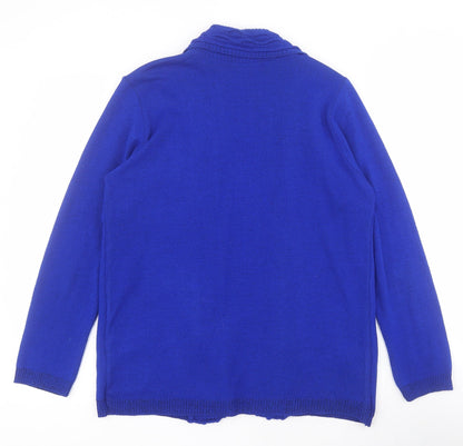 Envy Womens Blue Round Neck  Acrylic Pullover Jumper Size M   - M / L