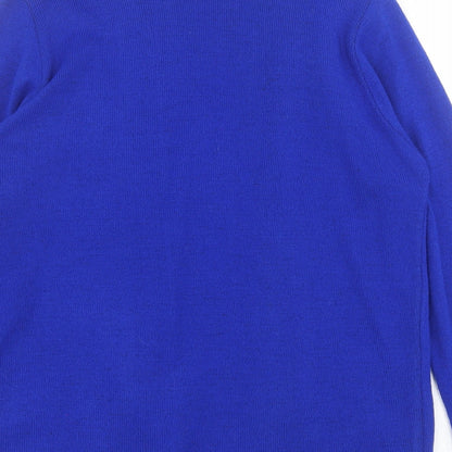Envy Womens Blue Round Neck  Acrylic Pullover Jumper Size M   - M / L