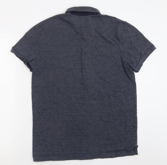 Mens UK Size M IKE BEHAR Blue  Button-Up Short Sleeve Casual Shirt
