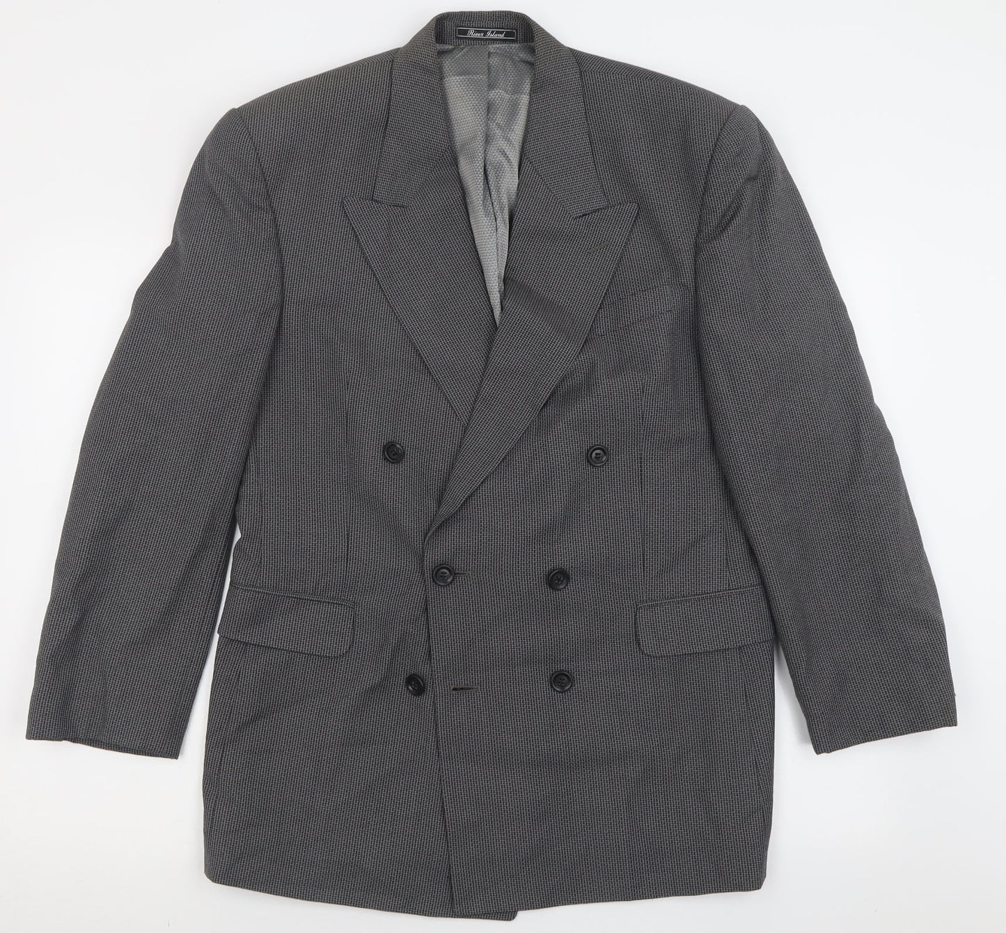 Mens UK Size 38 River Island Regular Grey Suit Jacket