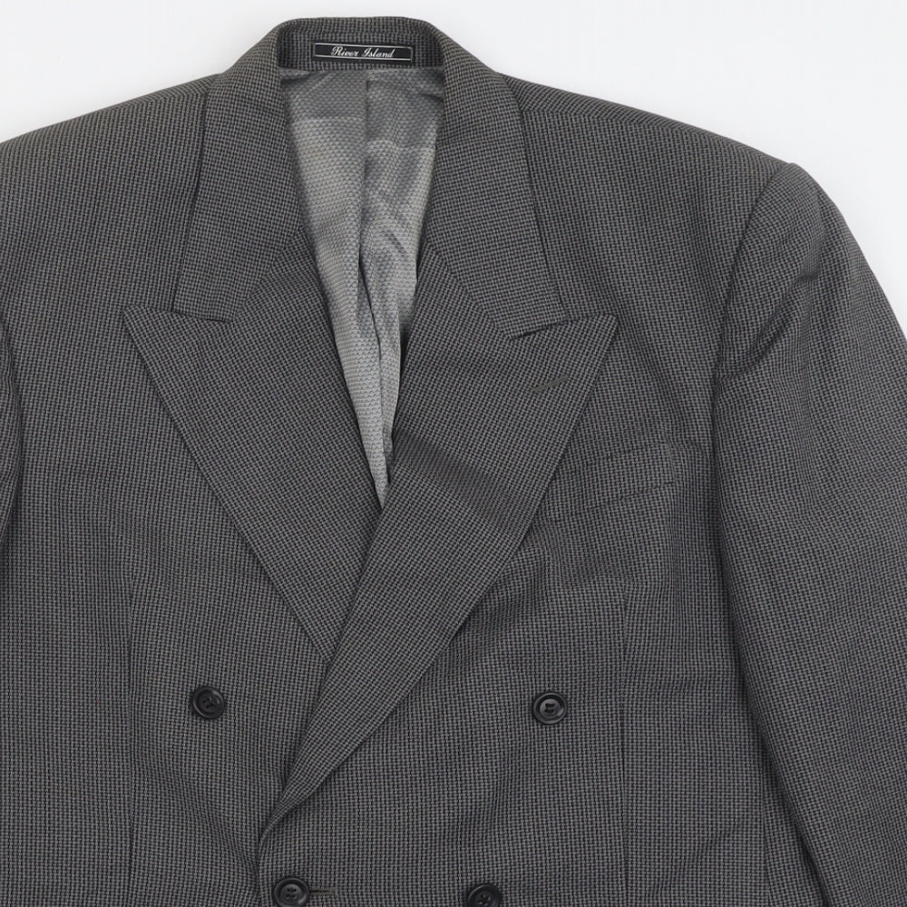 Mens UK Size 38 River Island Regular Grey Suit Jacket