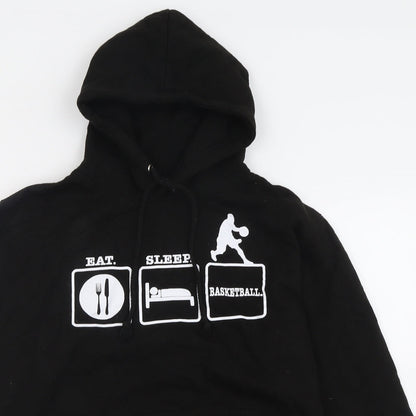 Awdis Mens Black  Cotton Pullover Hoodie Size S   - Basketball