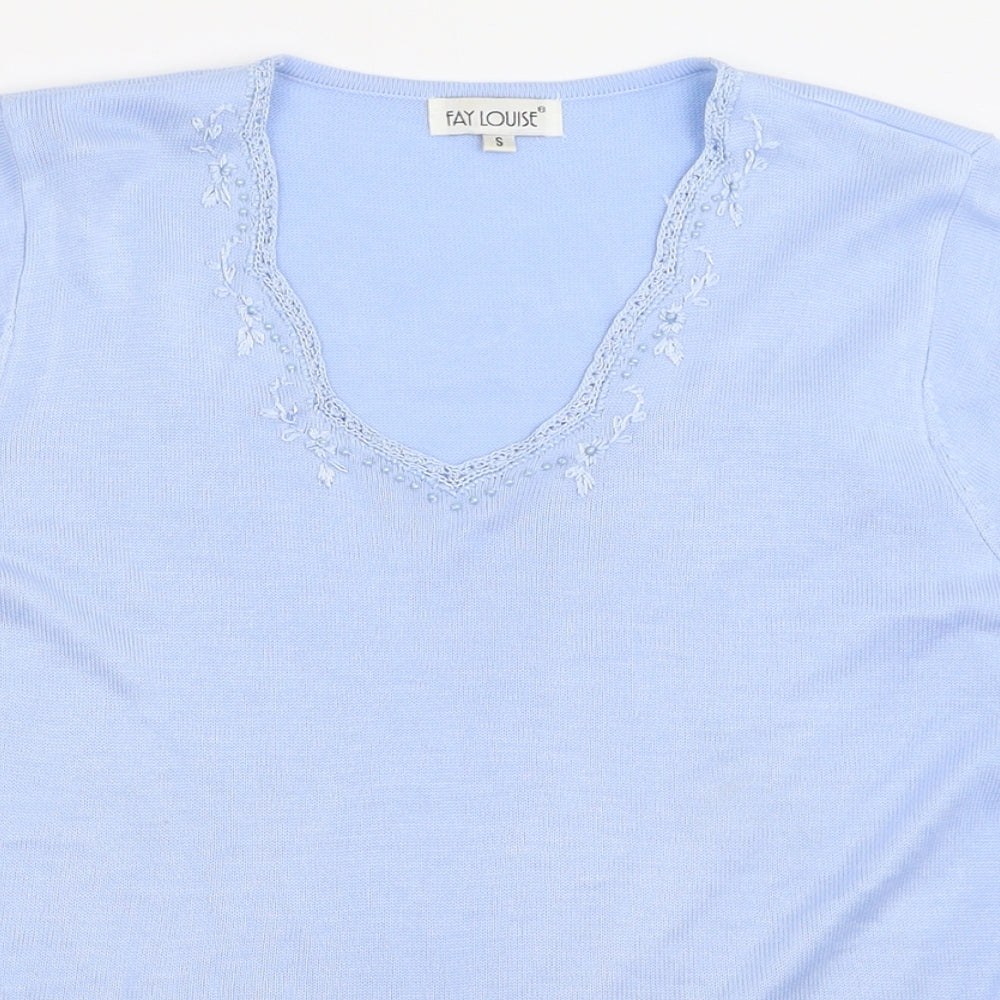 Womens UK Size S Fay Louise Blue Pullover Jumper
