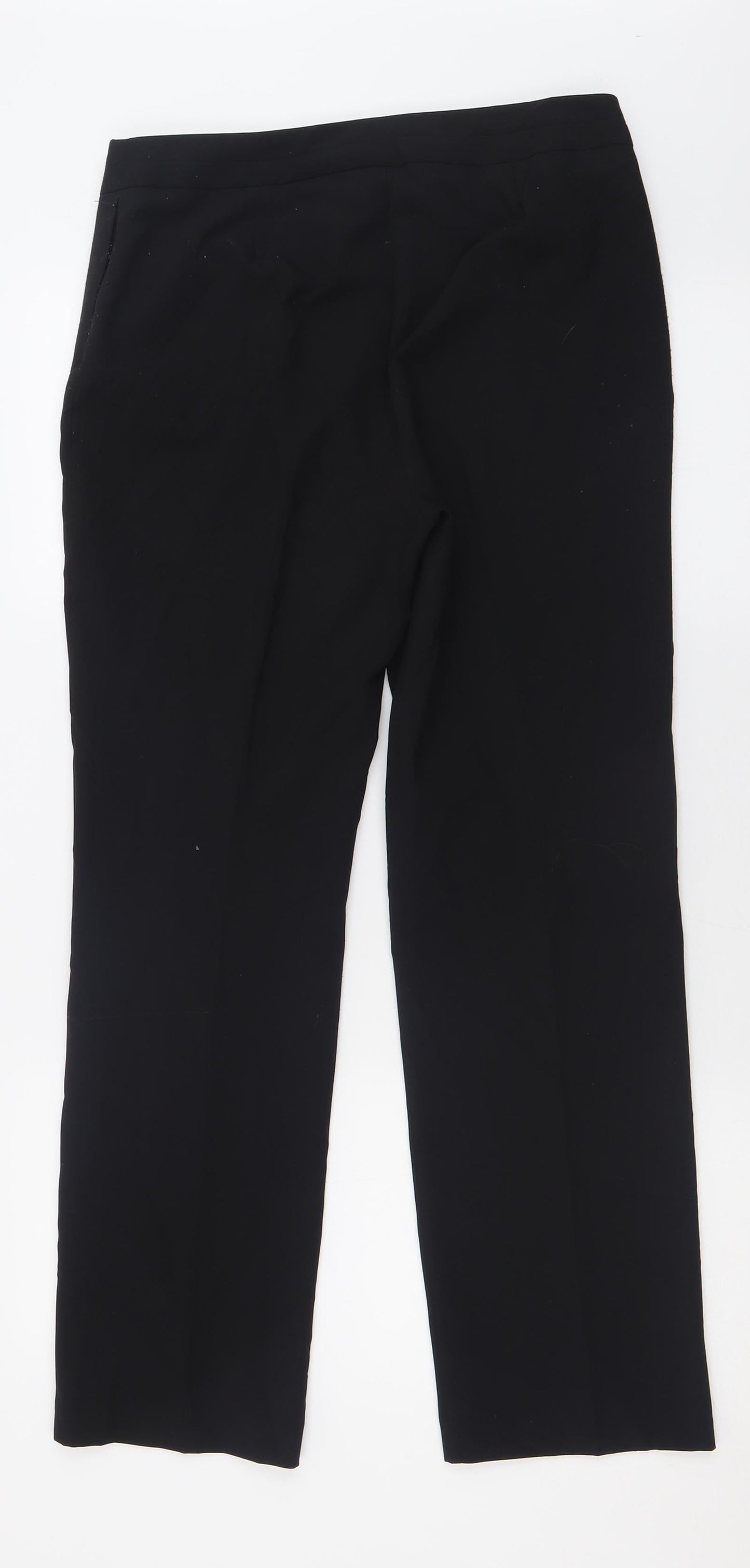 Bonmarché Womens Black  Polyester Trousers  Size 10 L30 in Regular Hook & Eye