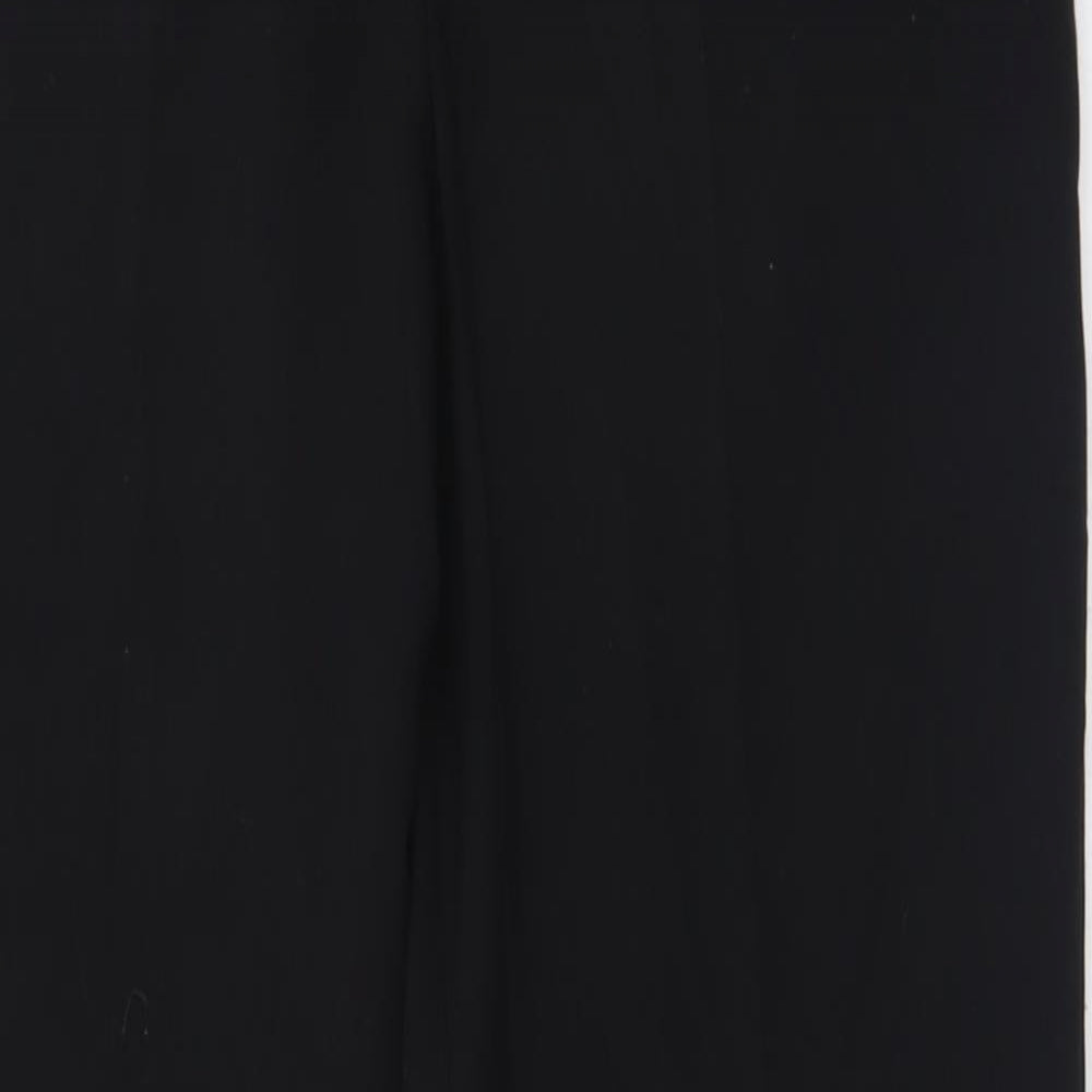 Bonmarché Womens Black  Polyester Trousers  Size 10 L30 in Regular Hook & Eye