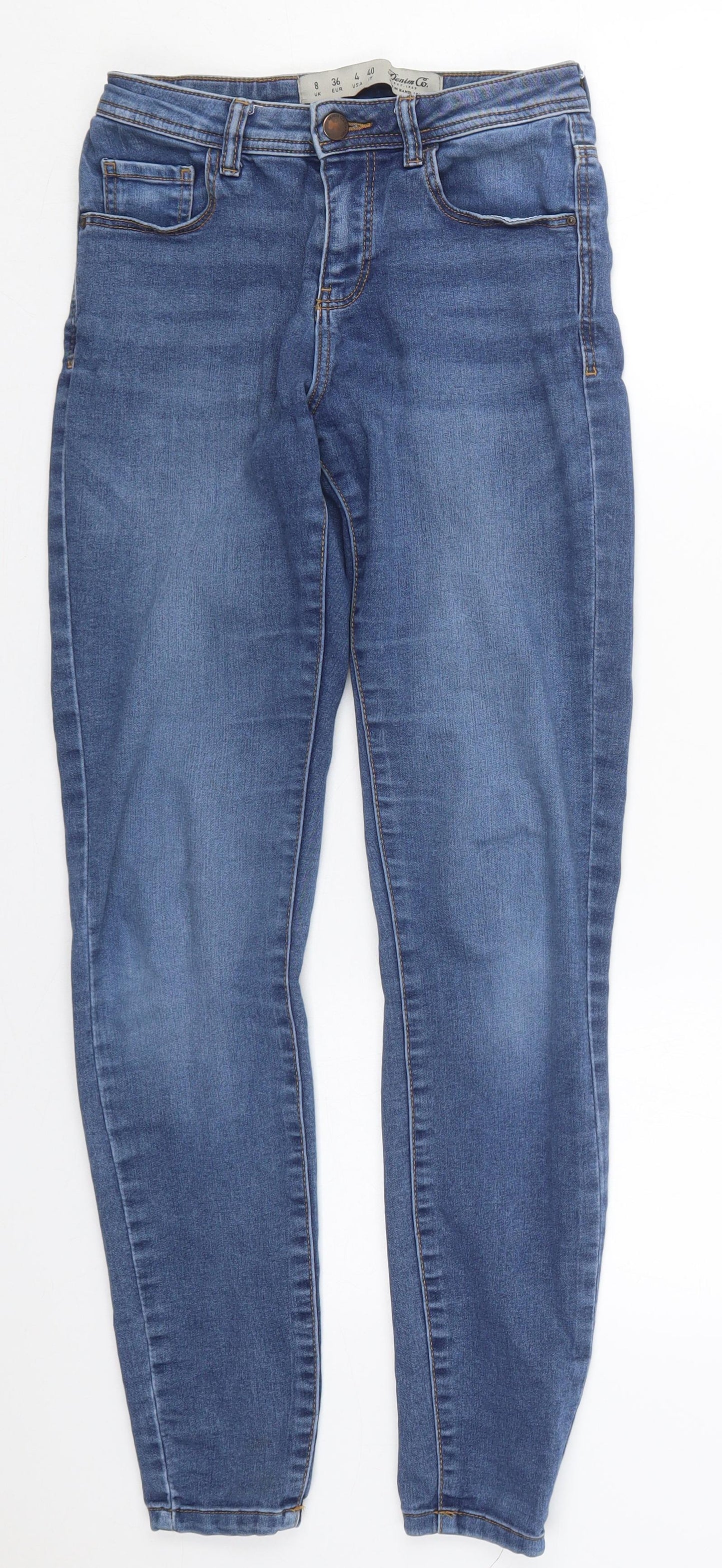 Denim Co Womens Blue  Cotton Skinny Jeans Size 8 L29 in Regular Button