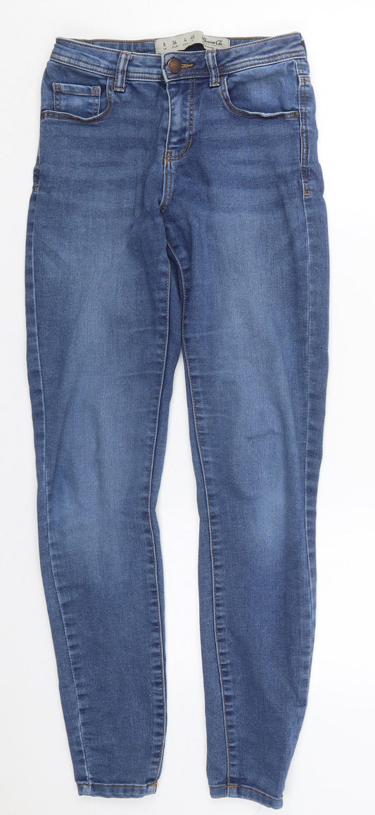 Denim Co Womens Blue  Cotton Skinny Jeans Size 8 L29 in Regular Button