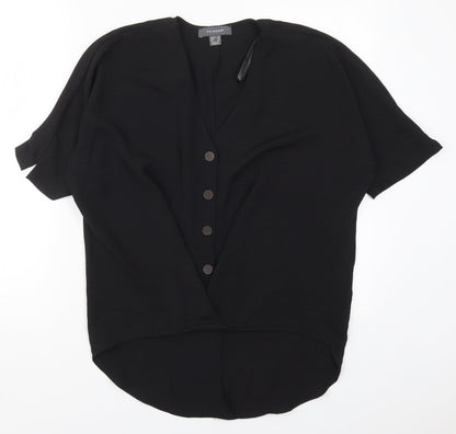 Primark Womens Black  Polyester Basic Blouse Size 6 V-Neck
