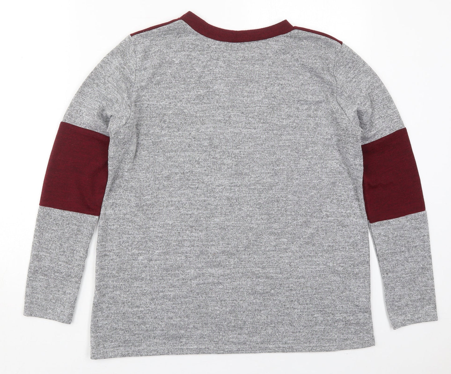 Womens UK Size M Silk Grey Basic T-Shirt