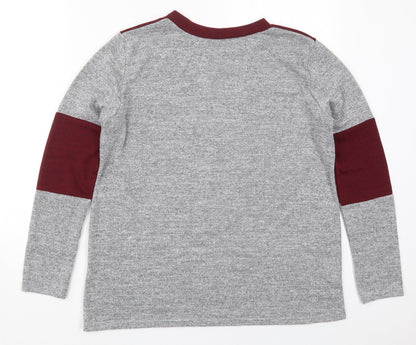 Womens UK Size M Silk Grey Basic T-Shirt