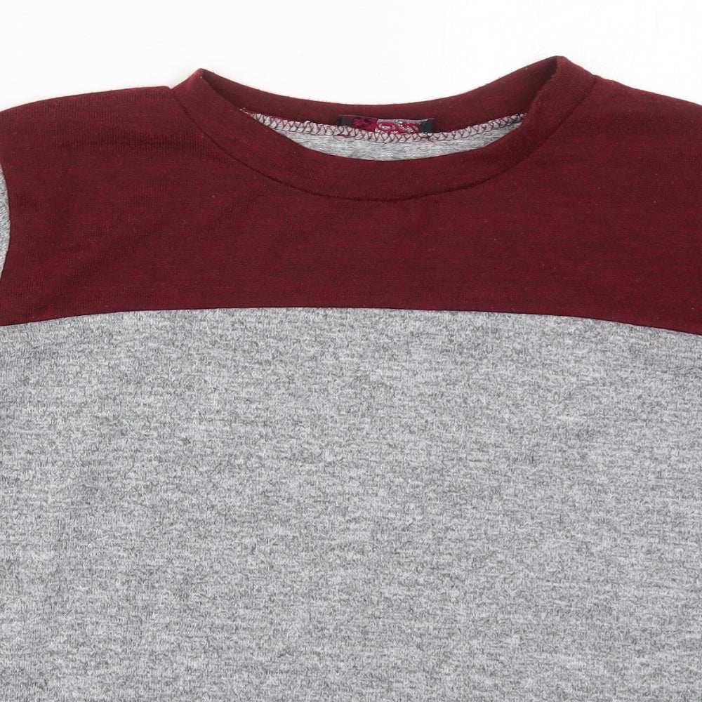 Womens UK Size M Silk Grey Basic T-Shirt