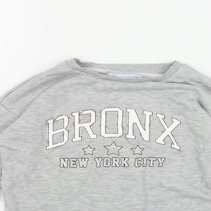 Primark Girls Grey  Cotton Pullover Sweatshirt Size 10-11 Years   - 'Bronx'