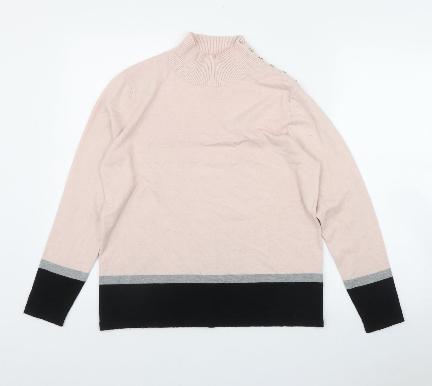 Womens UK Size 16 M&Co Pink Pullover Jumper