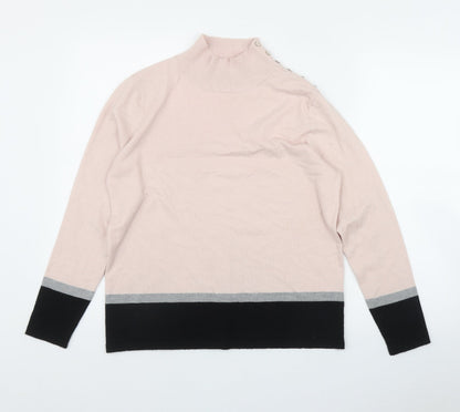 Womens UK Size 16 M&Co Pink Pullover Jumper