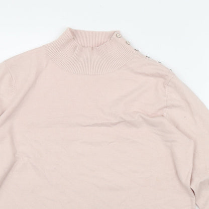 Womens UK Size 16 M&Co Pink Pullover Jumper
