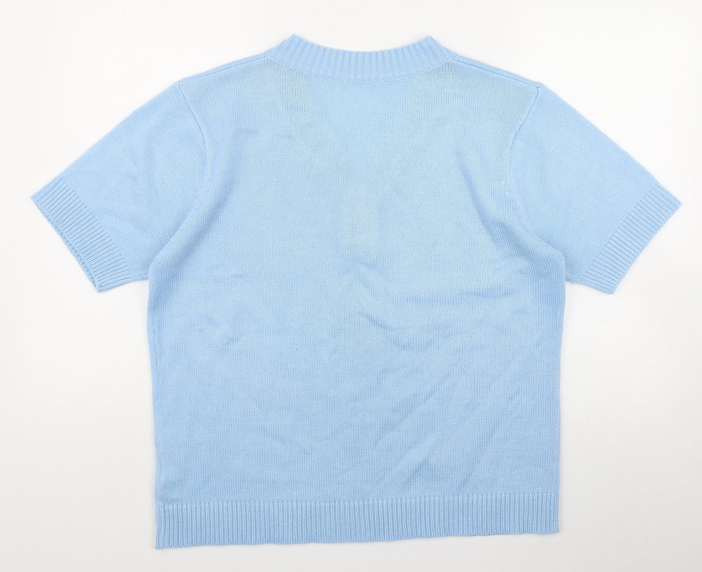 Damart Womens Blue V-Neck  Acrylic Pullover Jumper Size 18