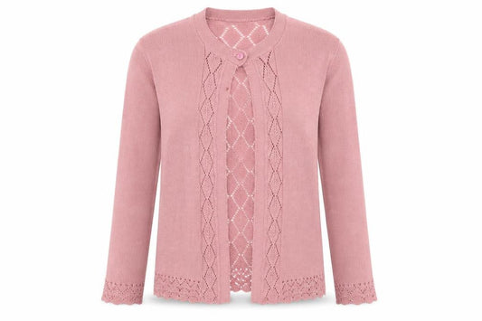 Lizzi Clarke Womens Pink Round Neck  Acrylic Cardigan Jumper Size S