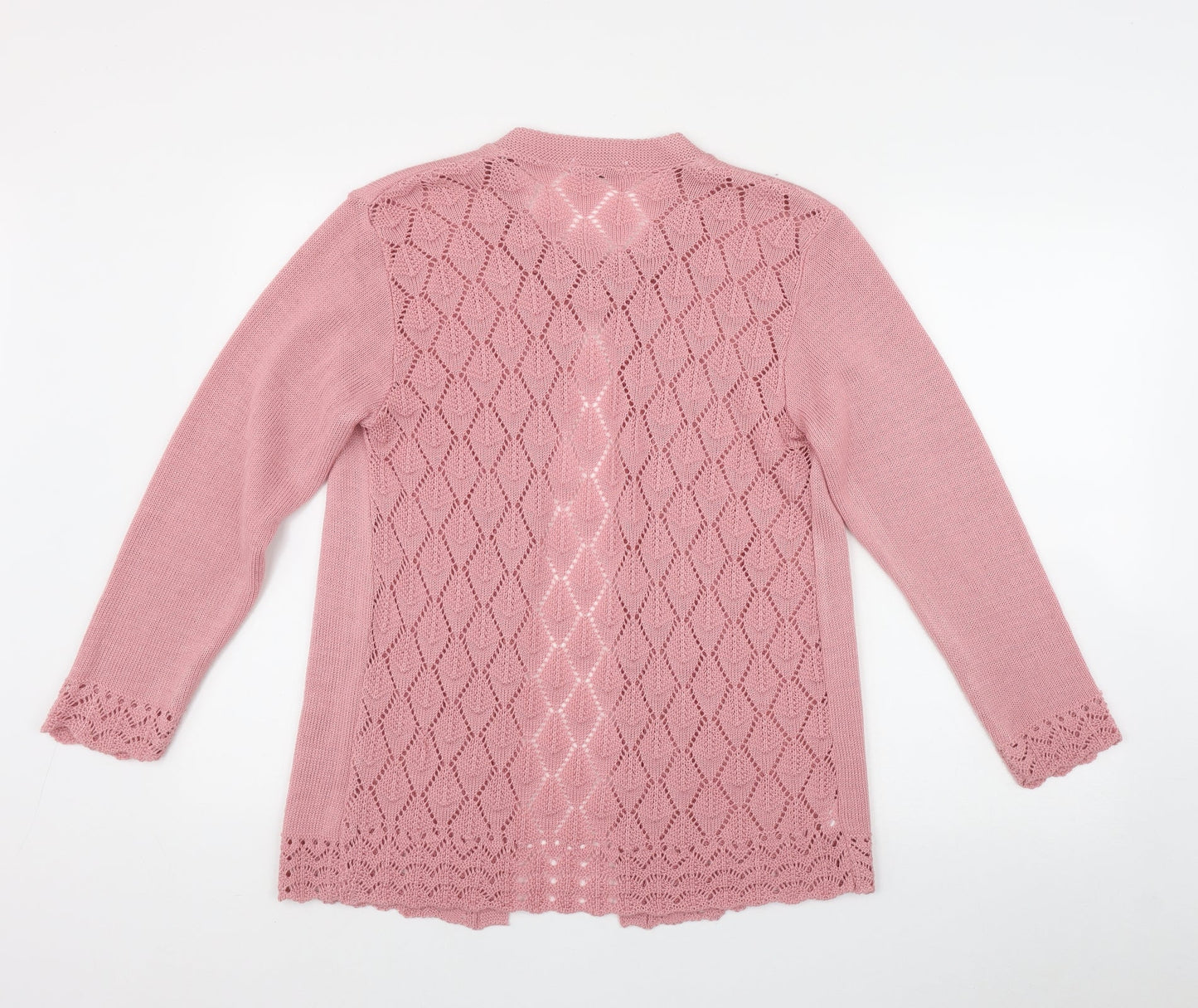 Lizzi Clarke Womens Pink Round Neck  Acrylic Cardigan Jumper Size S