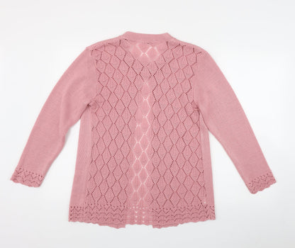 Lizzi Clarke Womens Pink Round Neck  Acrylic Cardigan Jumper Size S