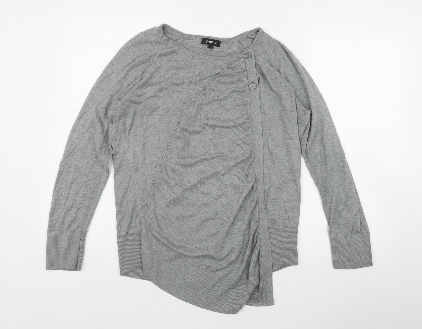 Womens UK Size 12 Papaya Grey Pullover Jumper