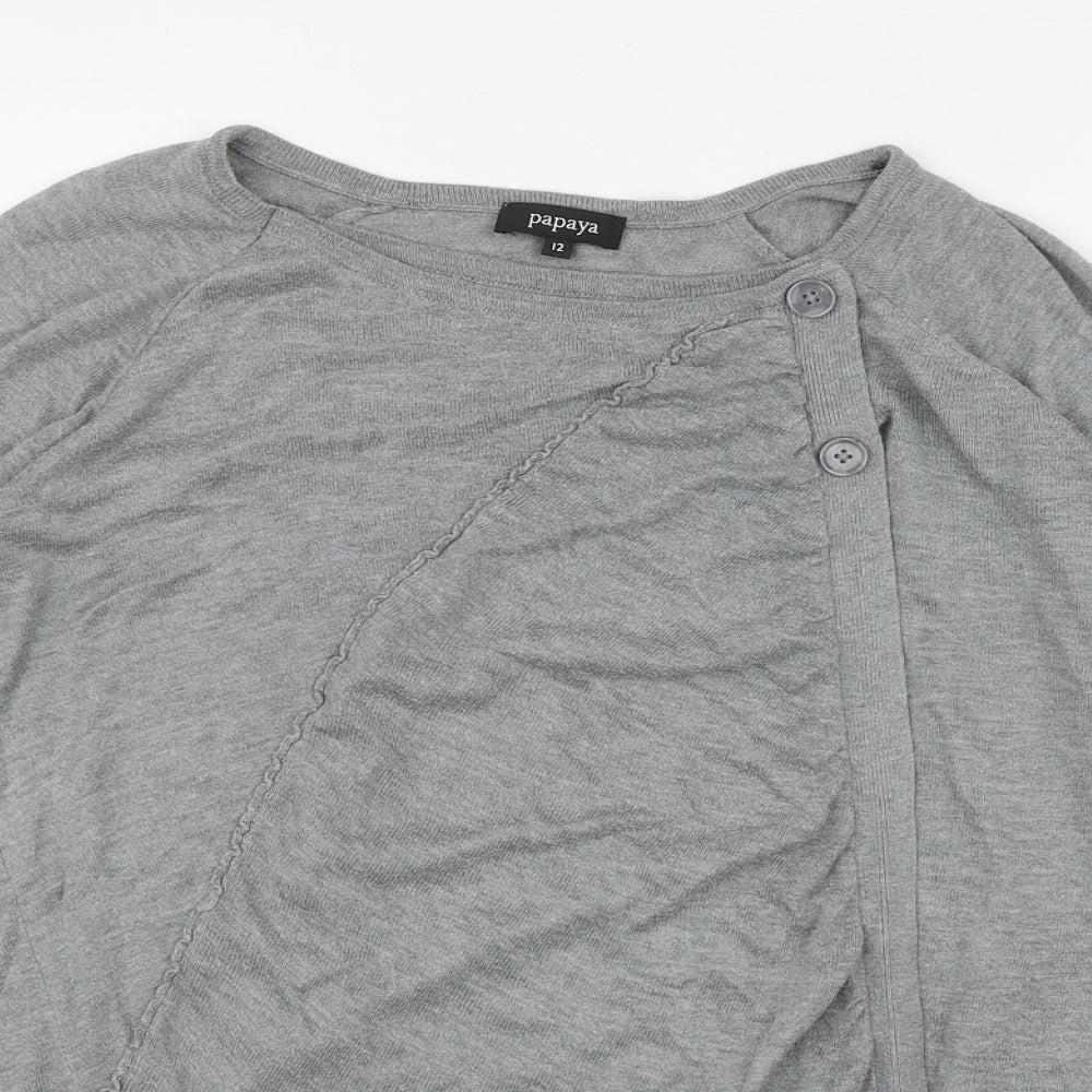 Womens UK Size 12 Papaya Grey Pullover Jumper