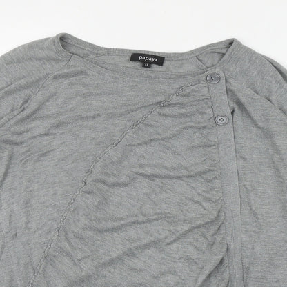 Womens UK Size 12 Papaya Grey Pullover Jumper