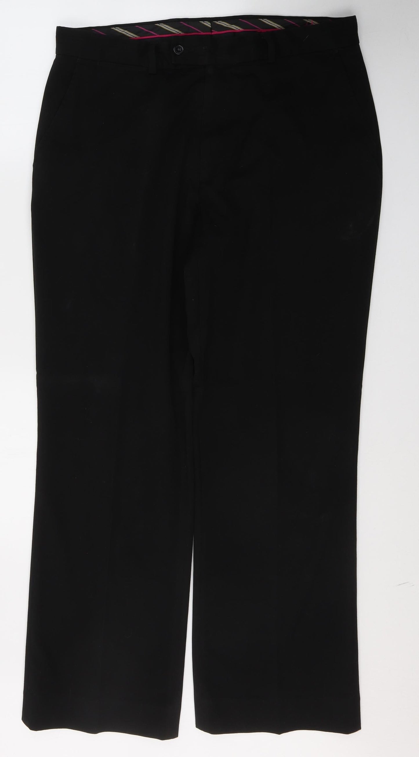 Dunnes Stores Mens Black  Polyester Trousers  Size 36 in L31 in Regular Button