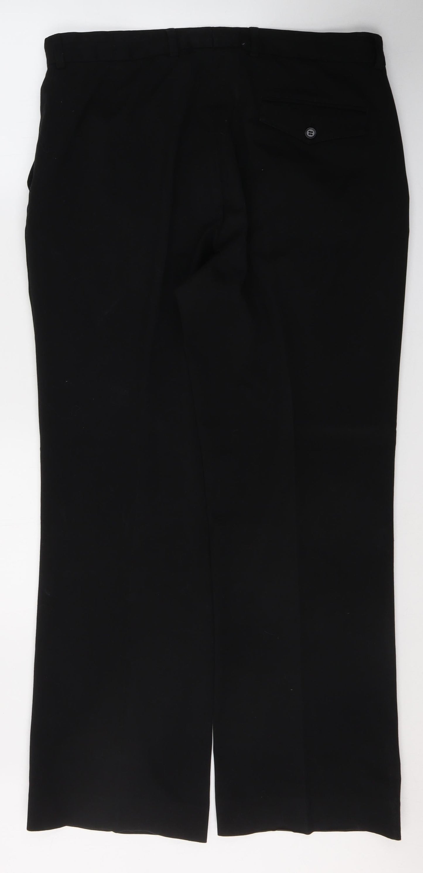 Dunnes Stores Mens Black  Polyester Trousers  Size 36 in L31 in Regular Button