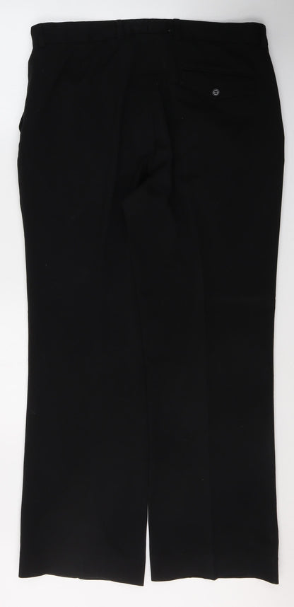 Dunnes Stores Mens Black  Polyester Trousers  Size 36 in L31 in Regular Button