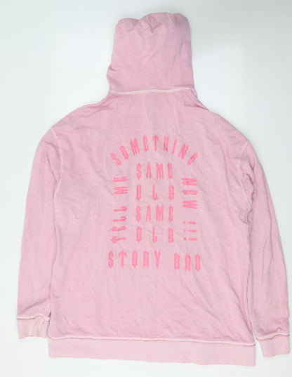 H&M Womens Pink  Cotton Pullover Hoodie Size L  Pullover - Tell me something new