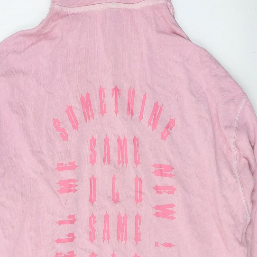 H&M Womens Pink  Cotton Pullover Hoodie Size L  Pullover - Tell me something new