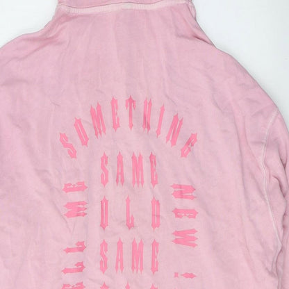 H&M Womens Pink  Cotton Pullover Hoodie Size L  Pullover - Tell me something new